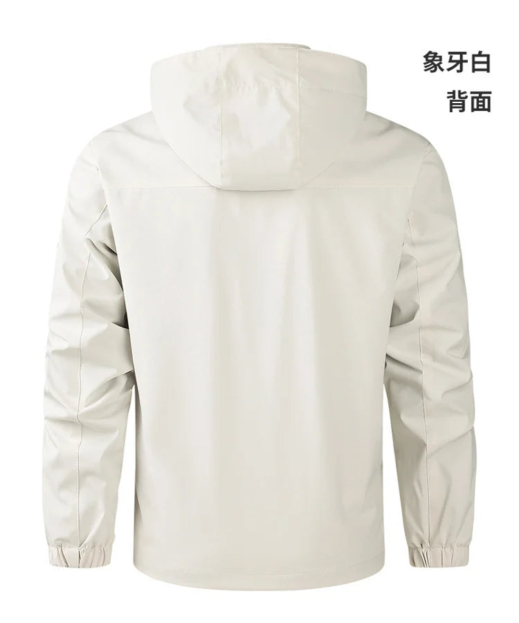 Fashion Men's Casual Windbreaker Jackets Hooded Jacket Man Waterproof Outdoor Soft Shell Winter Coat Clothing Warm Fleece Thick