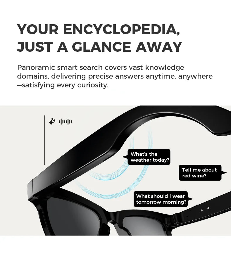 2025 New AI Smart Glasses 8MP HD Camera Sunglasses Photos Video Recorder dual-microphone Anti-blue Smart Waterproof Glasses