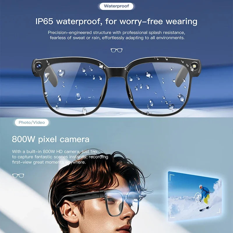 2026 AI Smart Glasses with 8MP Camera Video Recording 100+ Languages Translation Bluetooth Call Music Play Sunglasses Men Women