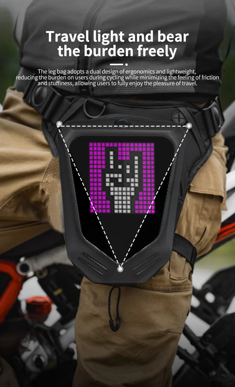 LED Riding Leg Bag Motorcycle Bike DIY pixel screen Single Cross Shoulder Waterproof Outdoor bag Loy Traveler S7-1 FireEye S8-1