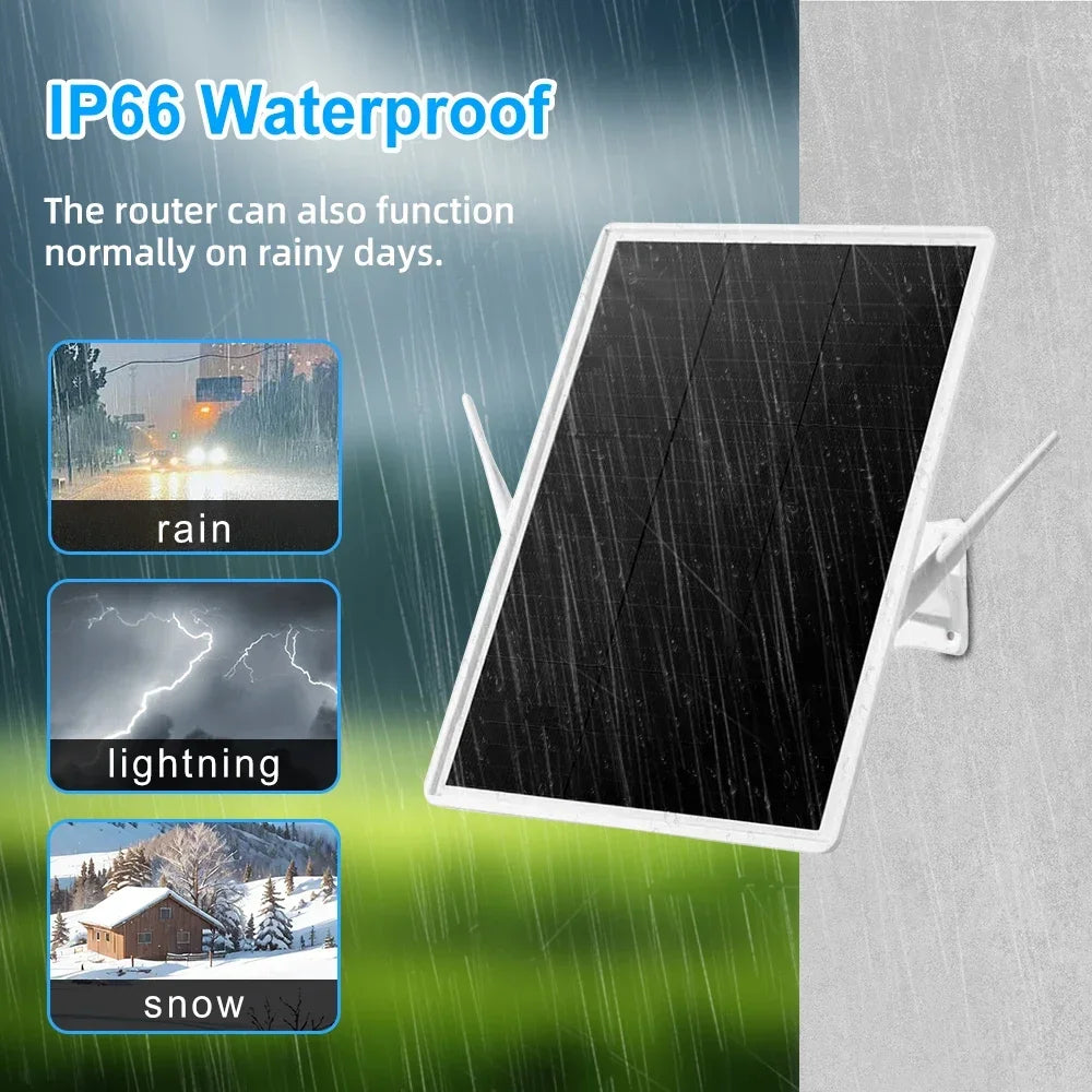 4G LTE Solar Router 2.4Ghz Wireless Internet Signal Booster Outdoor WiFi Hotspot Range Extender 26000mAh Battery IP66 Waterproof