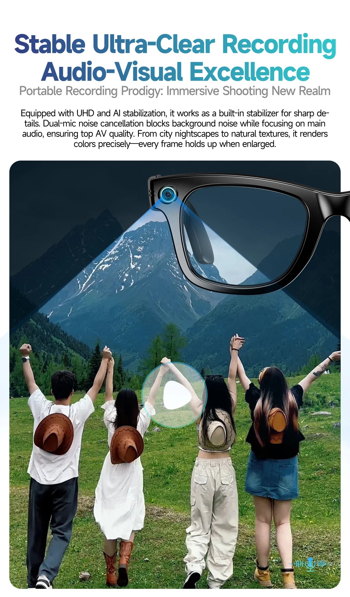 AI Smart Glasses 8K HD Photochromic Multifunction Translate Camera Glasse Bluetooth Call Voice Assistant Music Player Sunglasses