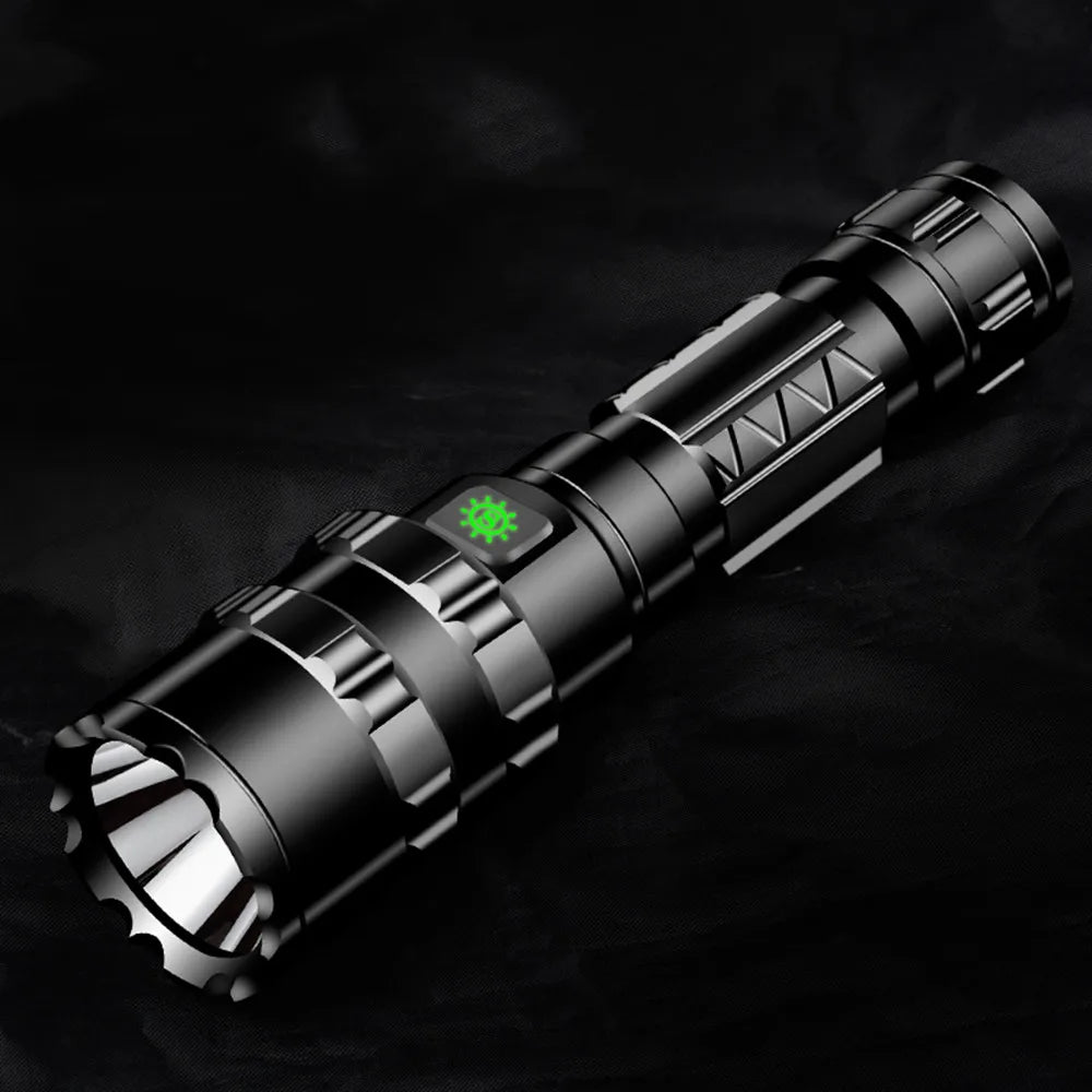 LED Tactical Hunting Flashlight USB Rechargeable Waterproof Torch Lamp Professional Shooting Night Scout Lights Set