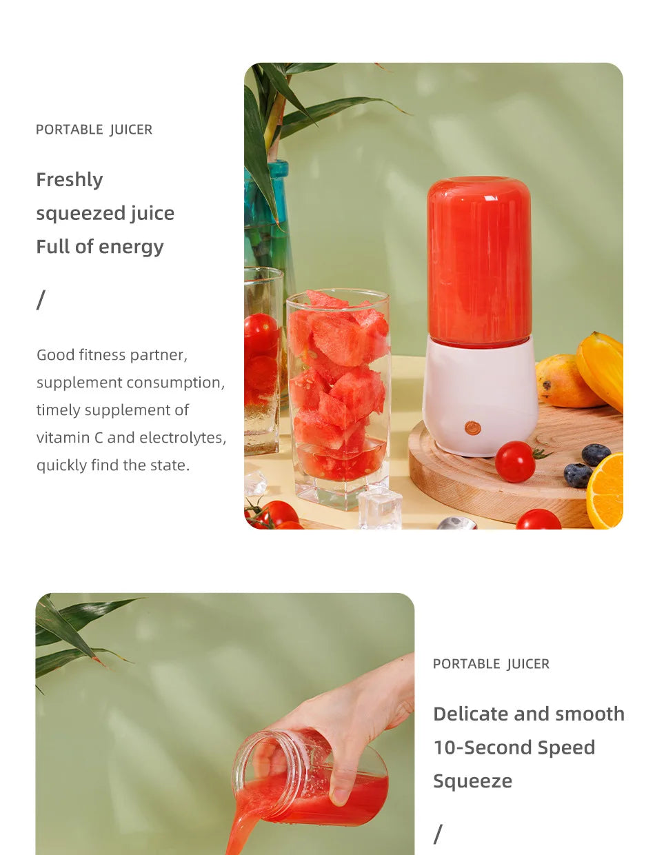 Portable Electric Juicer Blender Usb Mini Fruit Mixers Extractors Food Milkshake Multifunction Juice Maker Smoothies Ice Machine