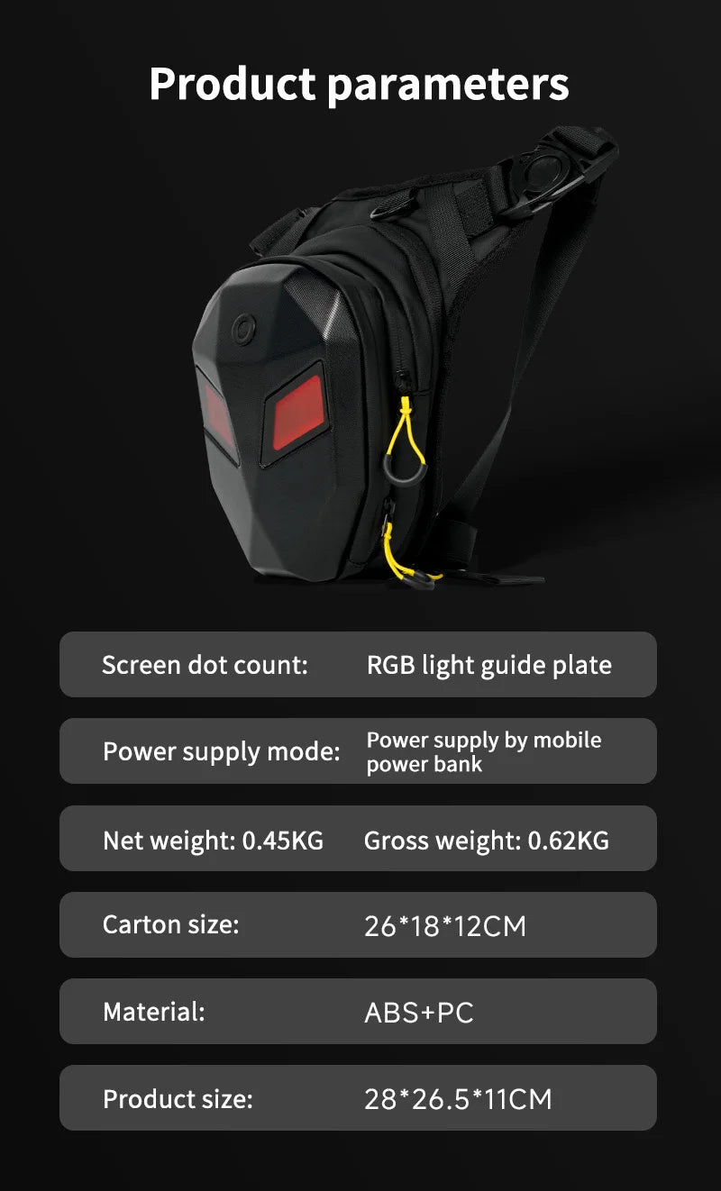 LED Riding Leg Bag Motorcycle Bike DIY pixel screen Single Cross Shoulder Waterproof Outdoor bag Loy Traveler S7-1 FireEye S8-1
