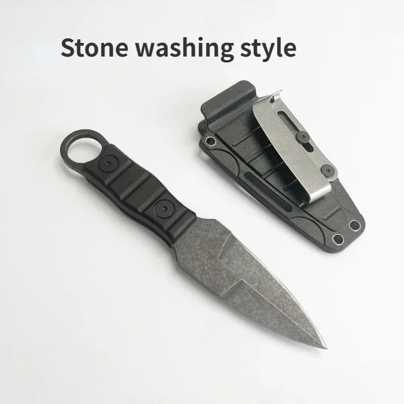 Camping Adventure Portable Straight Knife with K-sheath Outdoor EDC High Hardness Survival Knife for Outdoor Activities