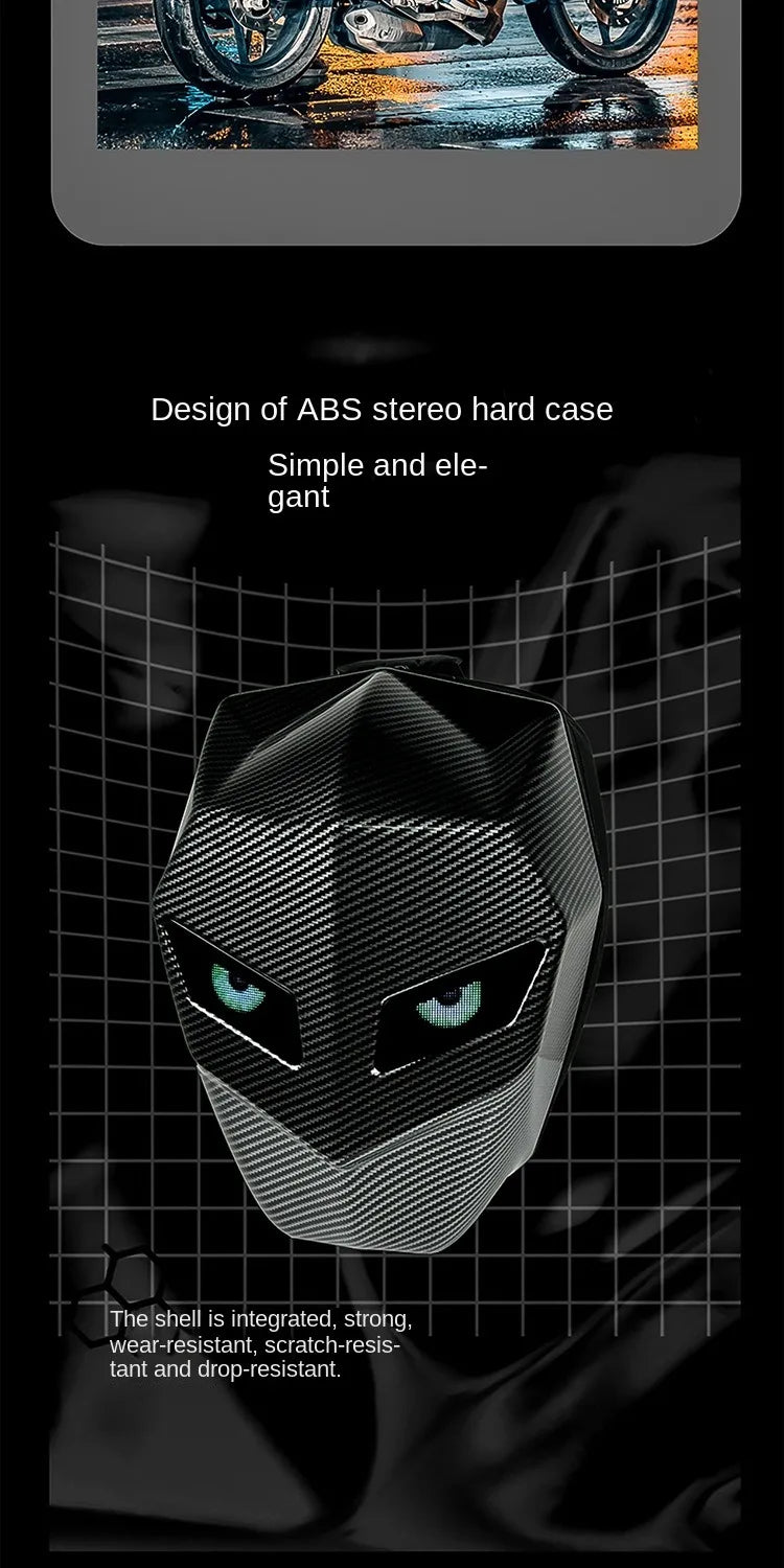 Rider Motorcycle LED Backpacks Light Bluetooth Carbon Fiber School Bags Hardshell Motorcycle Riding Full Helmet Backpack Rugzak