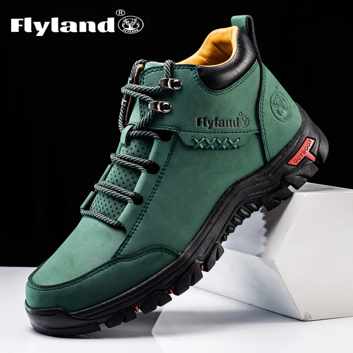 FLYLAND Fashionable Casual Men's Shoes High Top Outdoor Sports Shoes Comfortable And Safe Ankle Boots