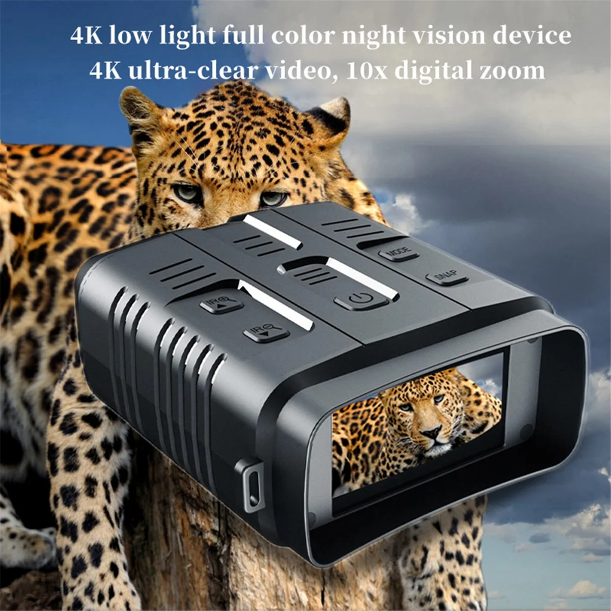 A04I N009 4K HD Binoculars Night Vision Infrared 2160P HD Outdoor Camping Hunting Night Vision Goggle Day Night Dual Use 800M