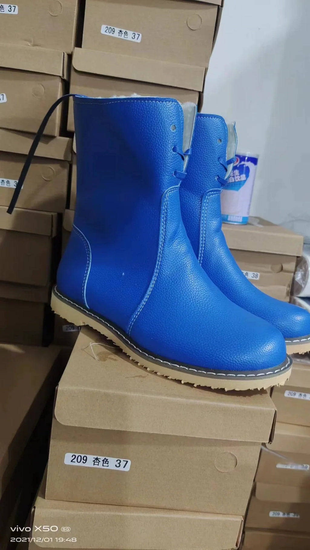 Women's Winter Boots 2025 New PU Leather Women Boots Comfortable Flat Fleece Warm Shoes Women's Ankle Boots Female Footwear