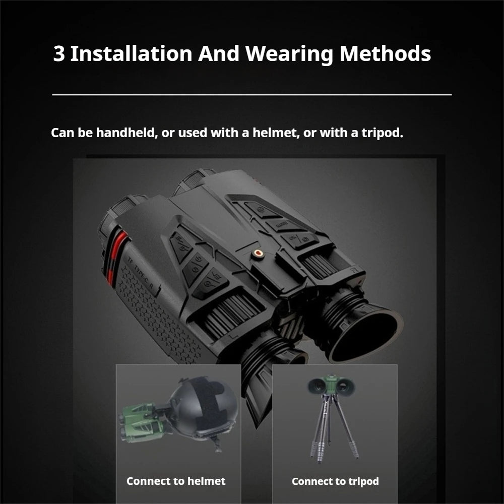 NVC800 Head-Mounted Infrared Night Vision Binoculars 4K UHD WIFI Digital Telescope Camera for Hunting Camping with 16X Zoom 48MP