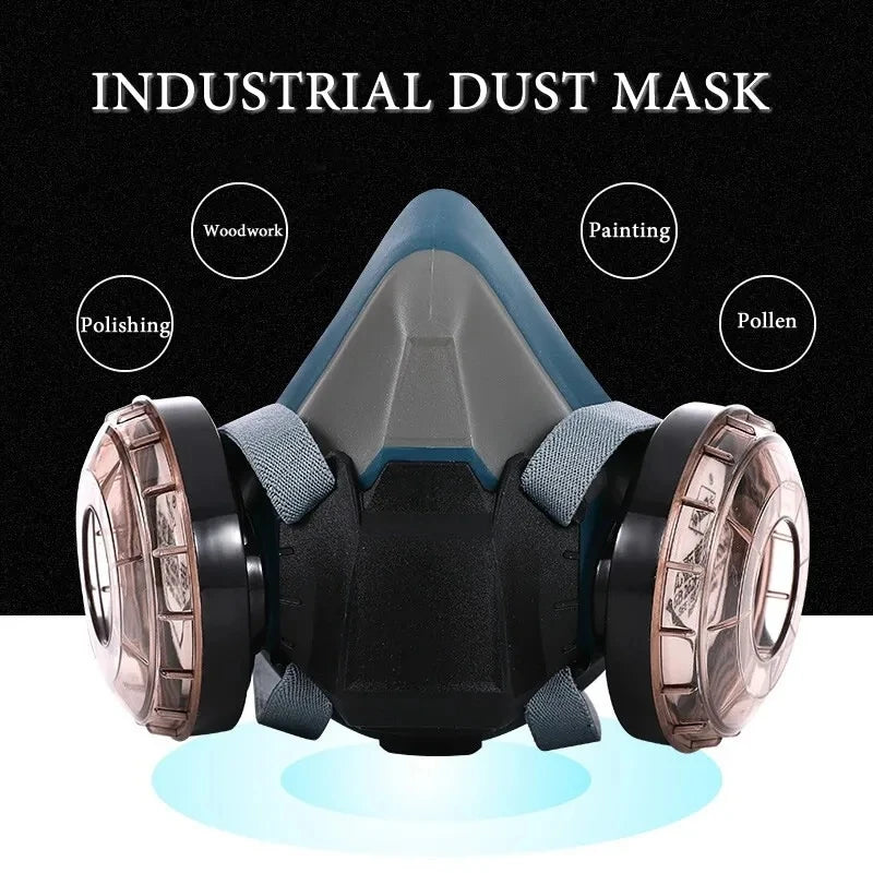 6502 Dust Mask Half Face Dual Cotton Filters Dust Pollen Filtering For Polishing Pm2.5 Safety Protection Silica Gel Respirator