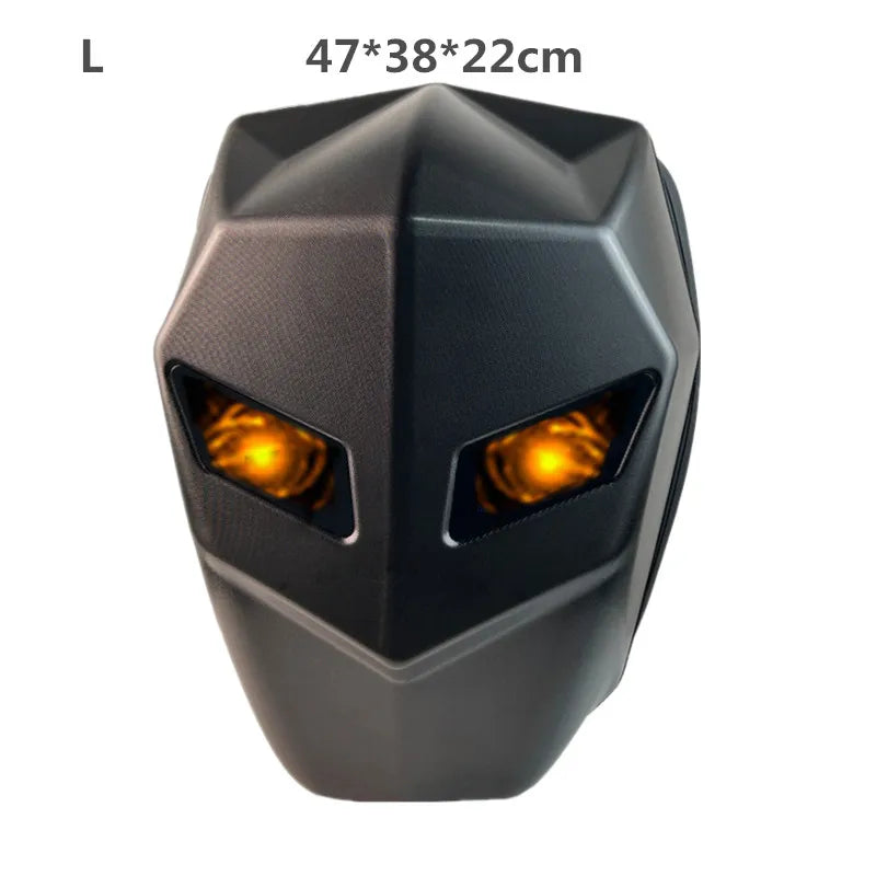 Rider Motorcycle LED Backpacks Light Bluetooth Carbon Fiber School Bags Hardshell Motorcycle Riding Full Helmet Backpack Rugzak