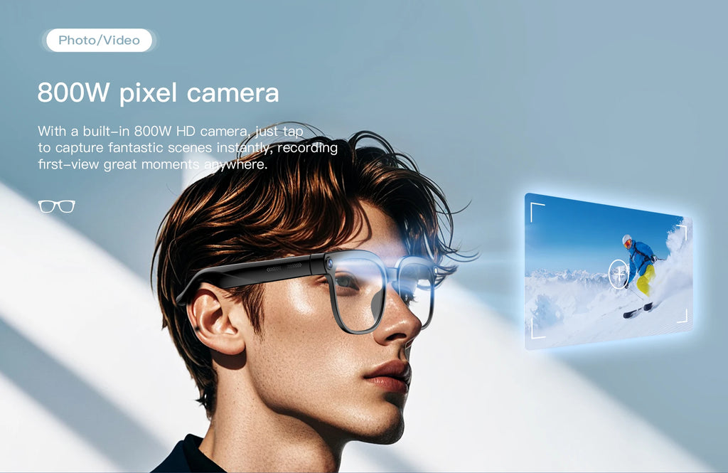 2026 AI Smart Glasses with 8MP Camera Video Recording 100+ Languages Translation Bluetooth Call Music Play Sunglasses Men Women