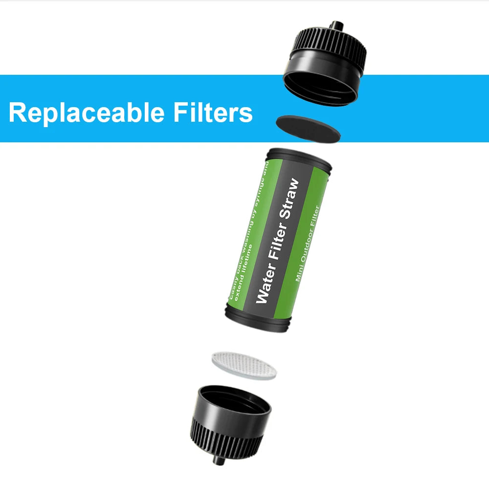 Outdoor Water Filter Straw Portable Water Purifier Survival Gear for Camping Hiking Backpacking Emergency Preparedness