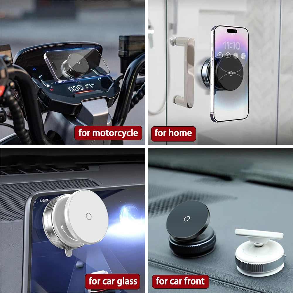 Magsafe Magnetic Vacuum Car Phone Holder, Intelligent Car Mount 360° Rotation Magnetic Vacuum Adsorption Suction Cup Bracket Car