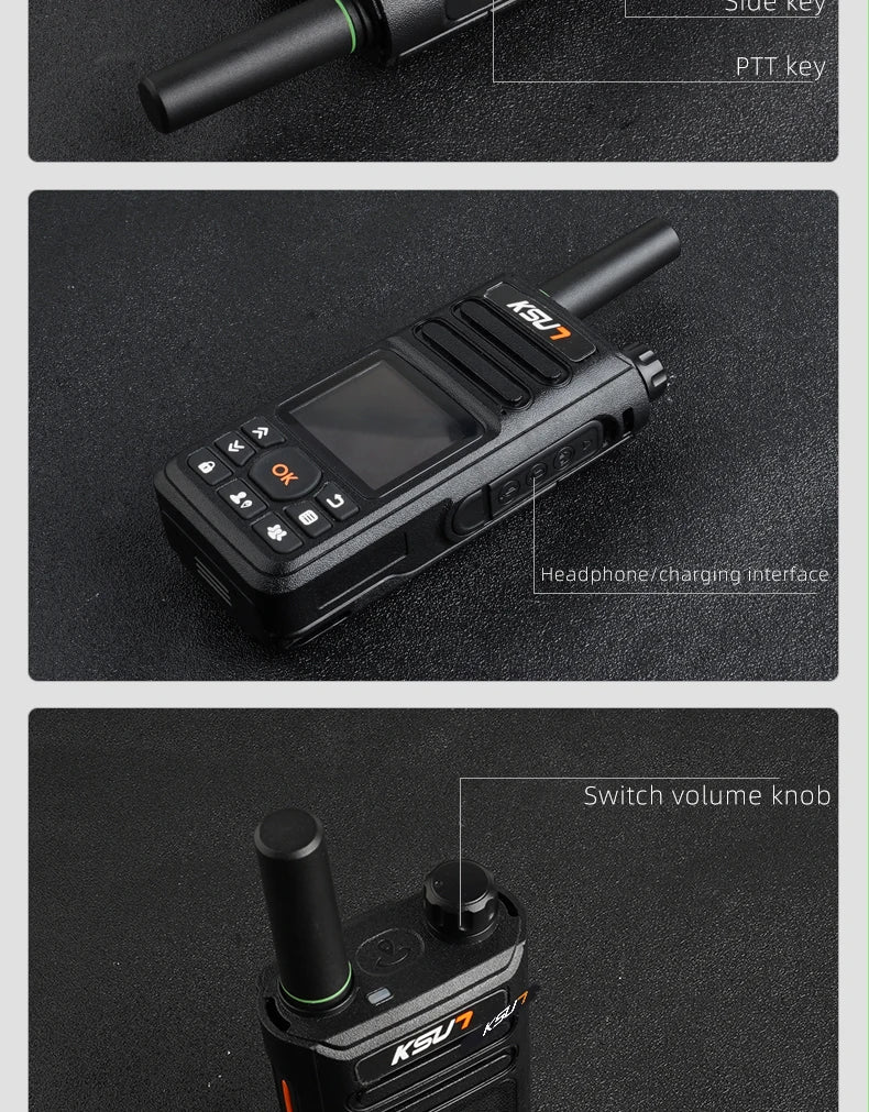 KSUT ZL18 Zello Walkie Talkie 4g Sim Card WiFi Network Cell Phone Radio Long Range 100 Miles GPS Professional POC Walkie Talkie