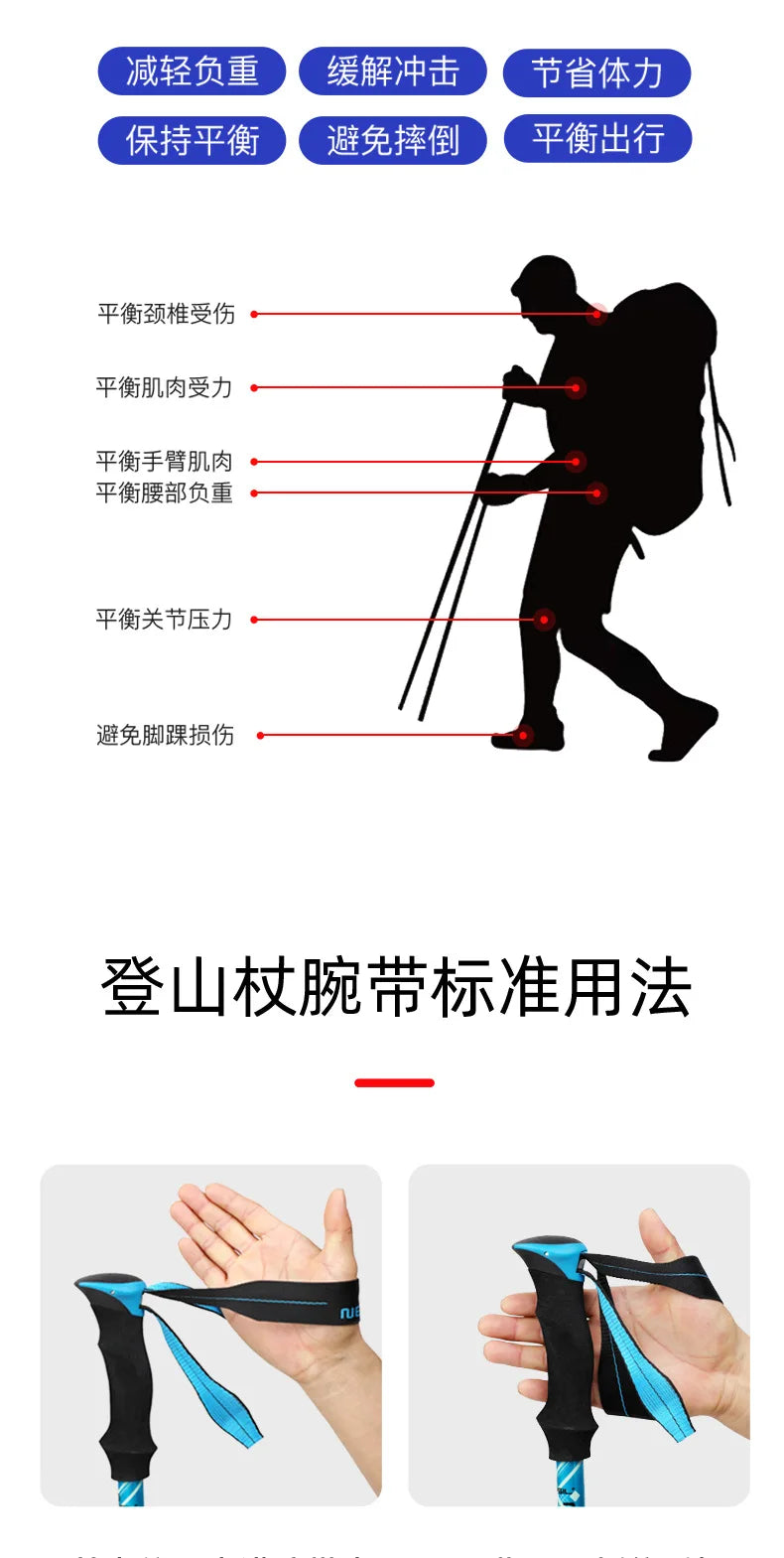 2 Pack Trekking Poles 5 Section 30-110cm Adjustable Folding Hiking Sticks Lightweight Aluminum Alloy Walking Staffs for Camping