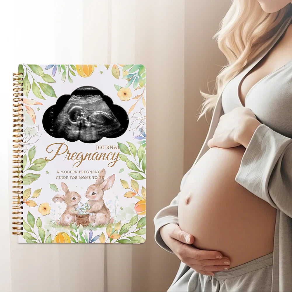 96 Sheets First-Time Mom Pregnancy Journal Memory Book with Weekly Planning & Sonogram Spaces Stickers Thoughtful Gift for Baby