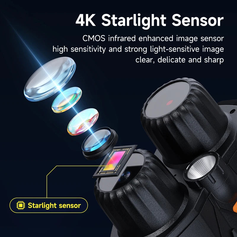 4K HD Night Vision Goggles Binoculars 10X Zoom Infrared 5000mAh Digital Telescope Camera 800M for Outdoor Hunting Camping Tools