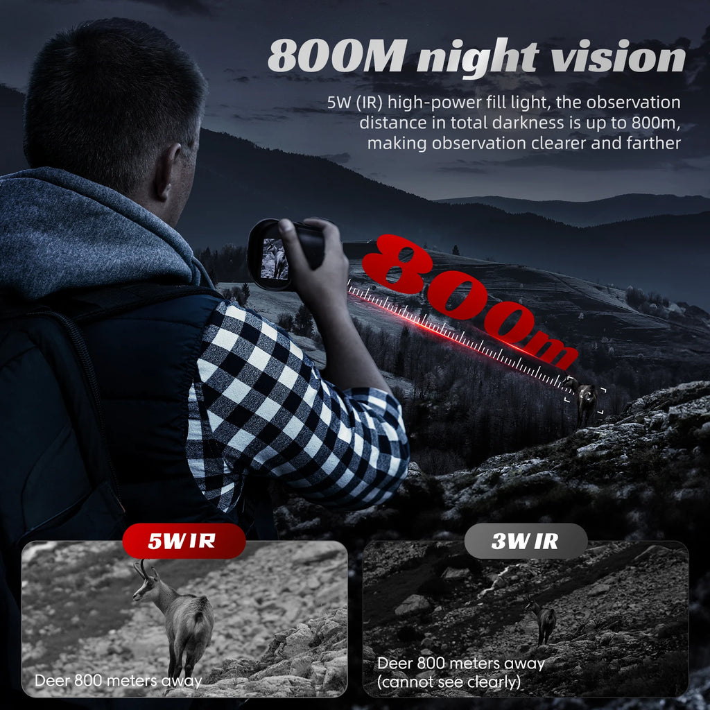 1080P Monocular Infrared Night Vision Device 10X Zoom Day Night Use Photo Video 800M Full Dark Viewing For Hunting Boating