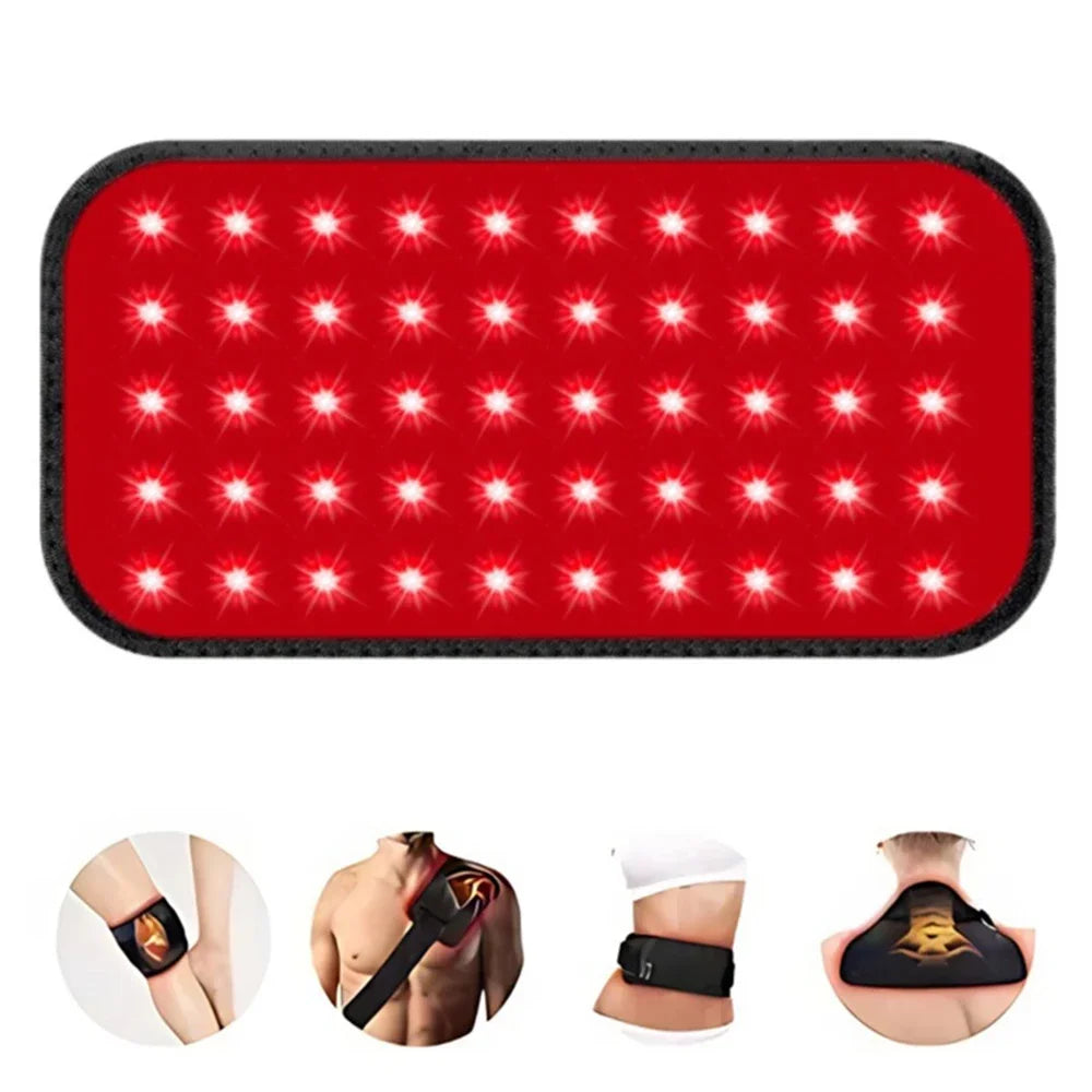 LED Red Light Therapy Belt for Pain Relief 660nm 850nm Red Infrared Light Pad for Waist Back Abdomen Knees Wrists Joints Muscle