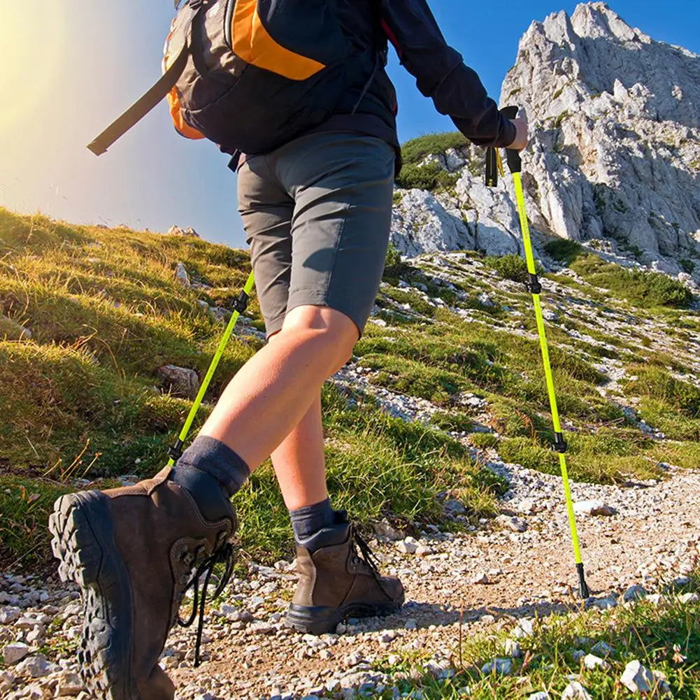 Mountaineering Stick - Carbon Fiber Telescopic Three-section Outdoor Hiking Stick Outdoor Lockable Handrail For Walking