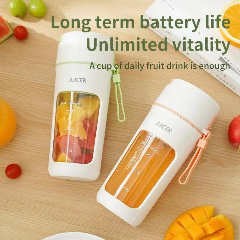 Portable Juicer Mini Electric Blender Multifunction Juice Maker Machine Fruit Mixers Extractors Smoothies Mixer 6 Blades 1200mAh