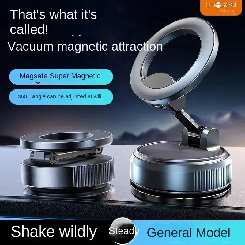 Strong Magnetic Car Phone Holder Foldable Design 360° Adjustable Vacuum Mount for Car/Desk/Bathroom/Universal Use Phone Holder