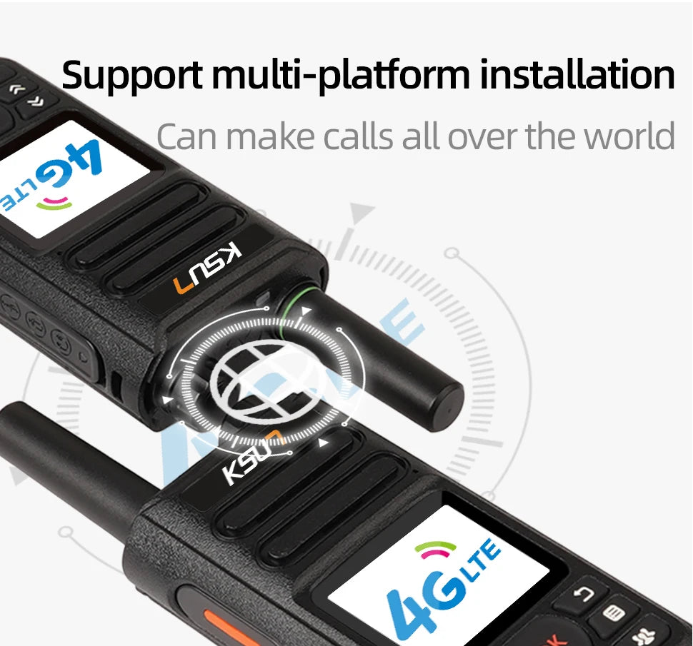 Long Range Walkie Talkie 4g Network  Android Internet Wifi Compatible With ZELLO App 100KM Global POC Radio Station KSUN ZL10