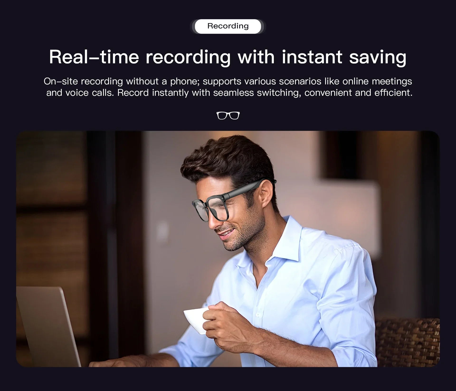 2026 AI Smart Glasses with 8MP Camera Video Recording 100+ Languages Translation Bluetooth Call Music Play Sunglasses Men Women