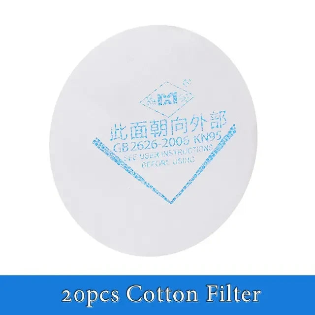 6502 Dust Mask Half Face Dual Cotton Filters Dust Pollen Filtering For Polishing Pm2.5 Safety Protection Silica Gel Respirator