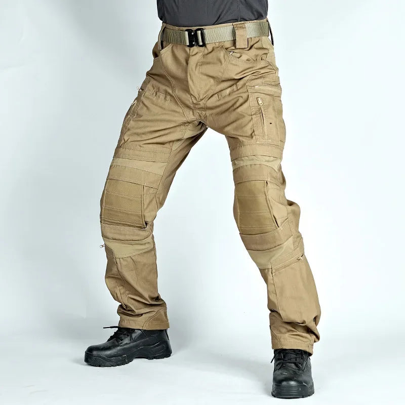 Tactical Casual Pants Mens Waterproof Cargo Trousers Outdoor Multi-Pocket Military Pants Male Hiking Wear-resisting Trousers