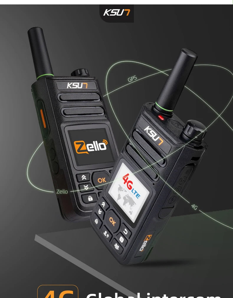 KSUT ZL18 Zello Walkie Talkie 4g Sim Card WiFi Network Cell Phone Radio Long Range 100 Miles GPS Professional POC Walkie Talkie