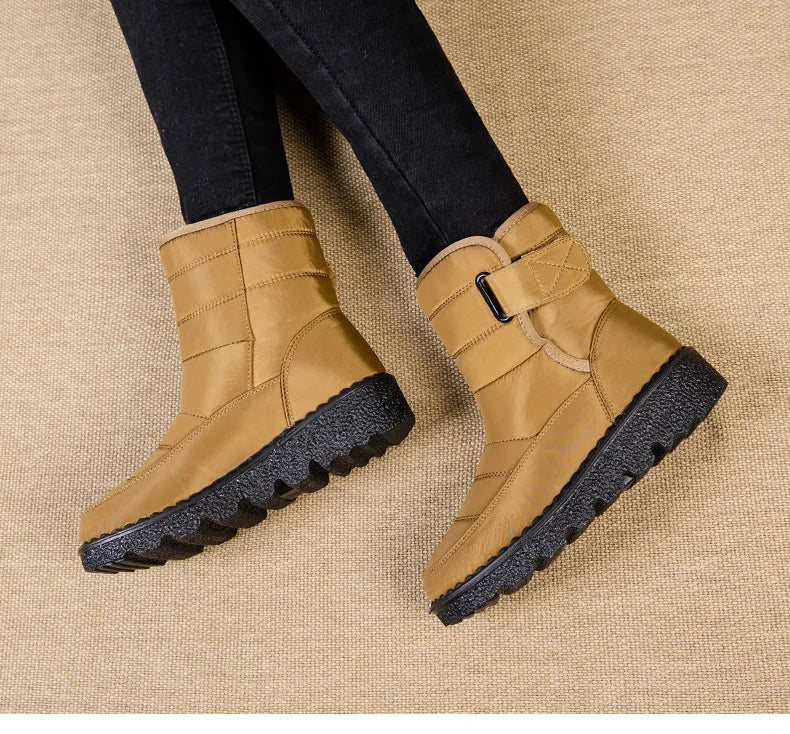 Women Boots 2025 Winter Warm Woman Waterproof Snow Boots Winter Warm Fur Botas Mujer Cotton shoes Black Ankle Boots For Women