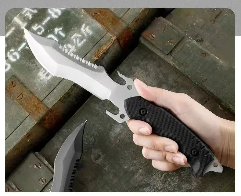 Straight knife outdoor tool portable pocket knife survival knife military knife outdoor hunting tactics high hardness survival