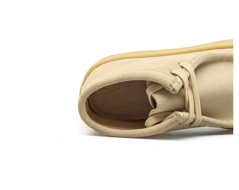 Smile Circle Wallabee Cup Cow Suede Leather Shoes Women Lace up Ankle Boots Thick Bottom Comfortable Flat Casual Sho