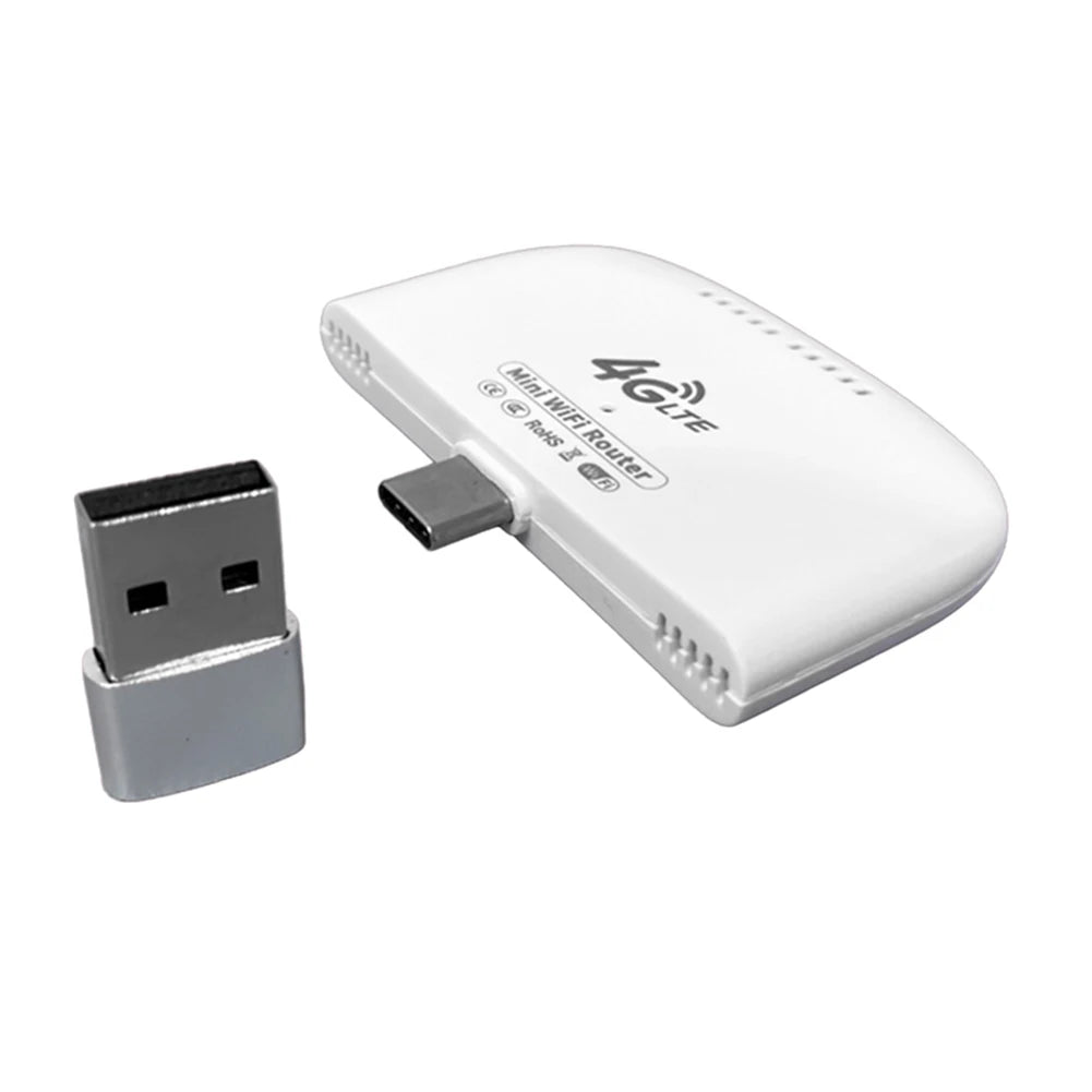 4G LTE Mini WiFi Router with USB Adapter Wireless Mobile Router Hotspot 4G LTE WiFi Modem Router for Home Office Travel Camping