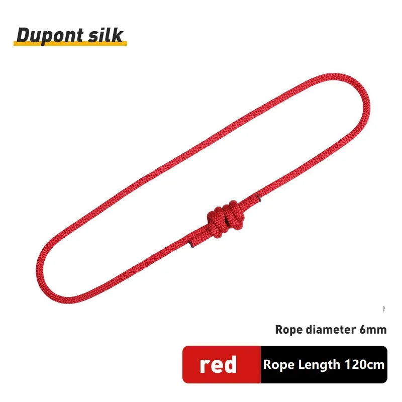 Outdoor 6mm Prusik Cord Rope 120cm Length Accessory Rope Durable Heat Resistant Polyester Nylon Kevlar Rock Climbing Rope