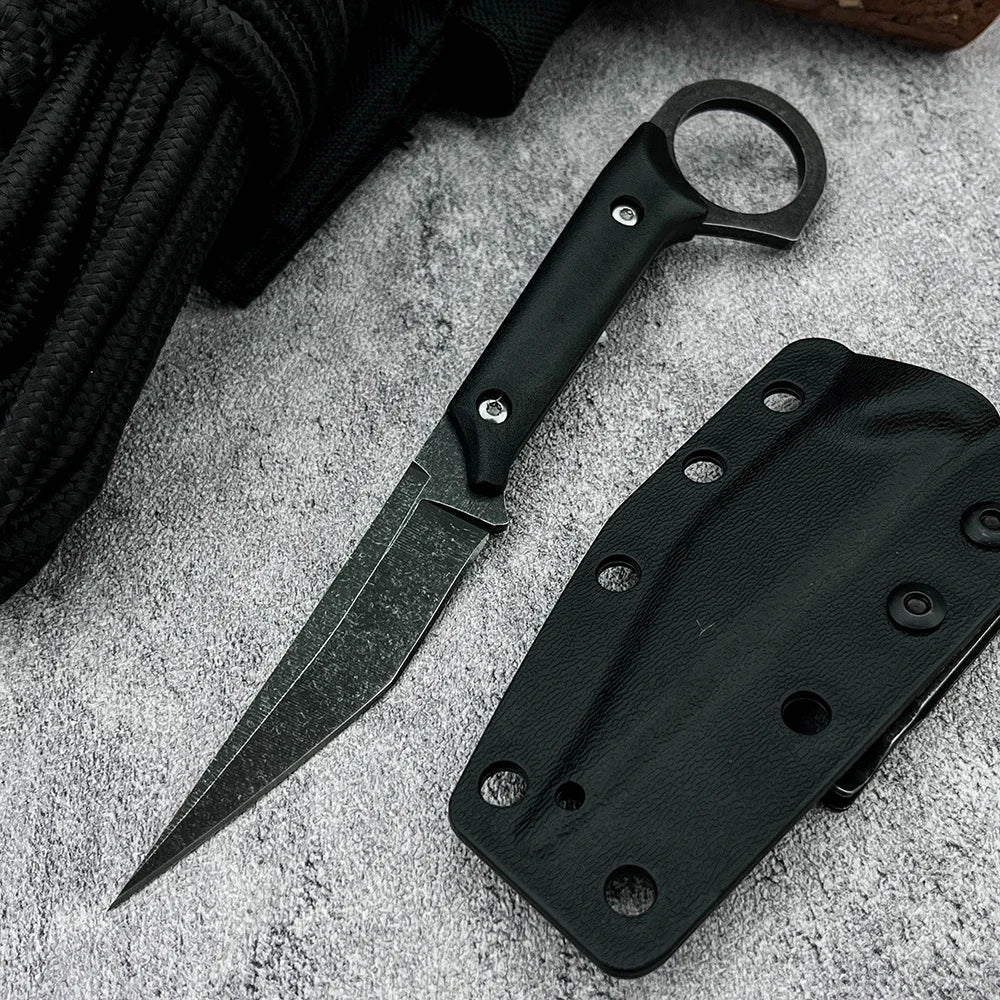 Multi-Purpose Wilderness Survival Adventure Straight Knife Portable Outdoor Camping Hunting Self Defense Utility Pocket Knife