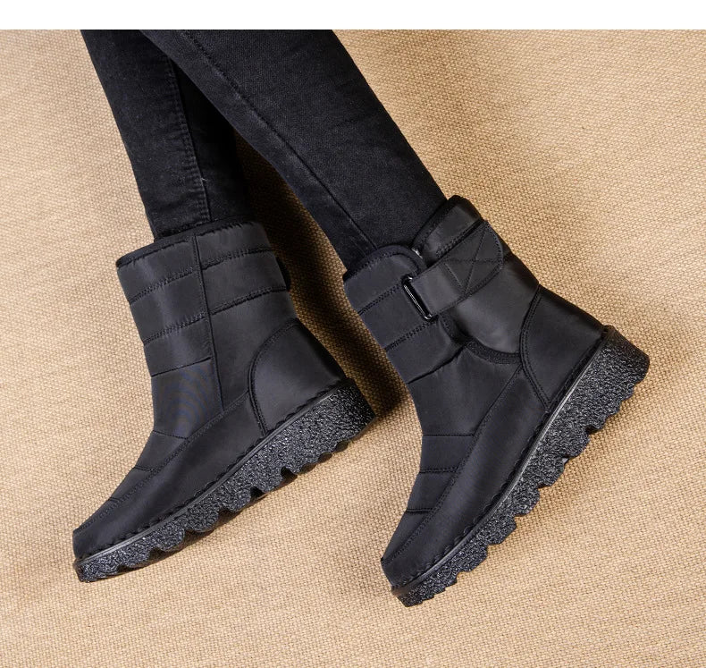 Women Boots 2025 Winter Warm Woman Waterproof Snow Boots Winter Warm Fur Botas Mujer Cotton shoes Black Ankle Boots For Women