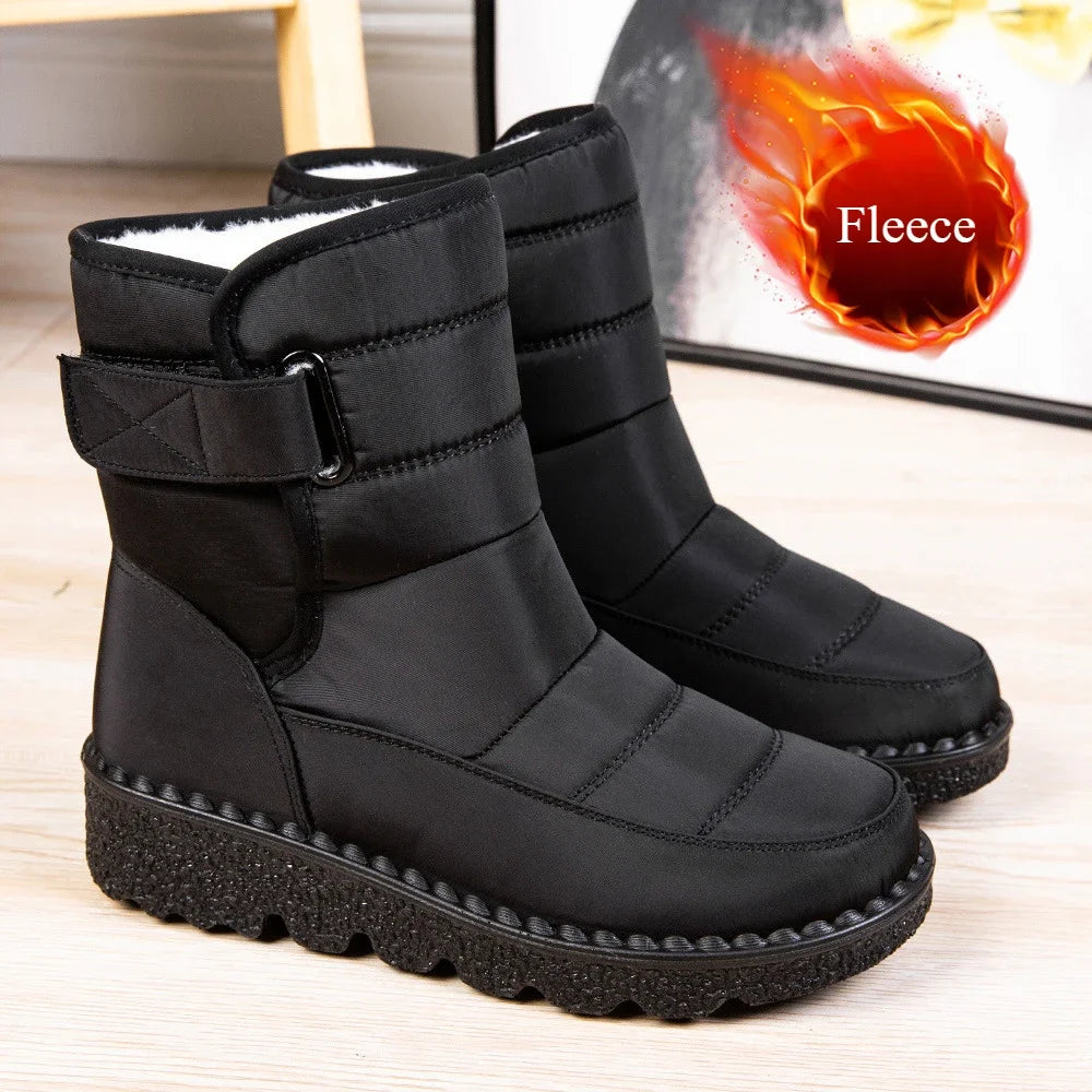 Women Boots 2025 Winter Warm Woman Waterproof Snow Boots Winter Warm Fur Botas Mujer Cotton shoes Black Ankle Boots For Women