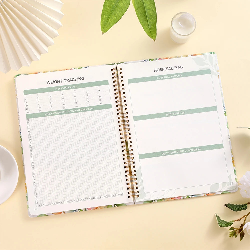 96 Sheets First-Time Mom Pregnancy Journal Memory Book with Weekly Planning & Sonogram Spaces Stickers Thoughtful Gift for Baby