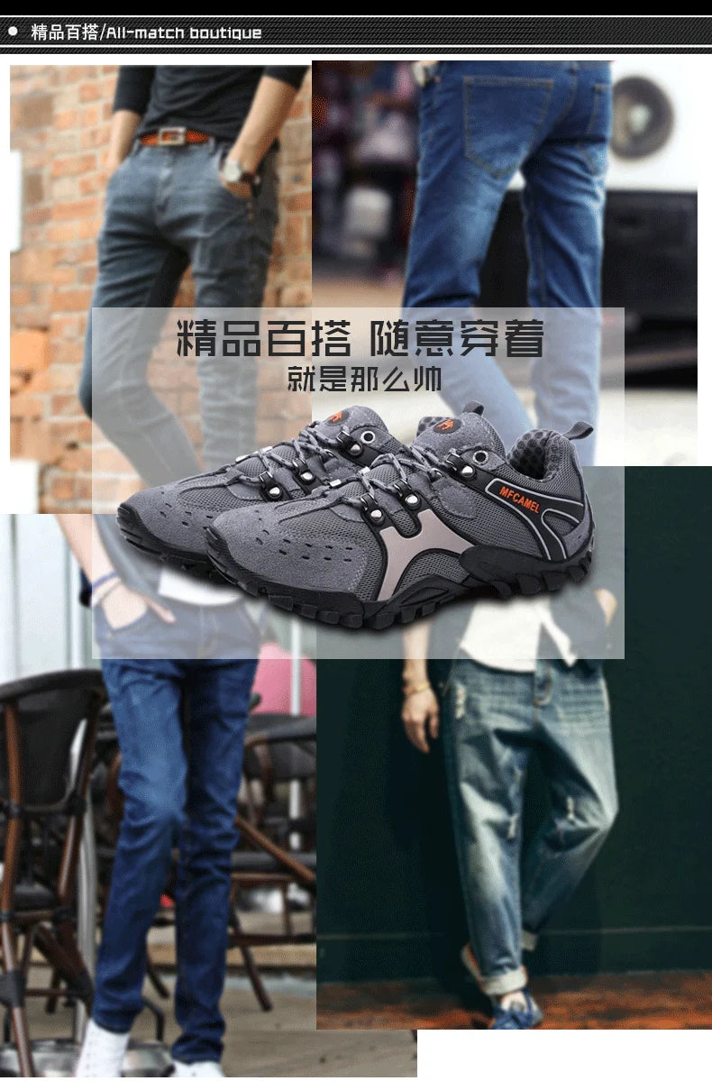 Hot Sale Brand Men Hiking Shoes Breathable Outdoor Mountain Trekking Shoes Men Climbing Hunting Sneakers Non-Slip Sport Footwear
