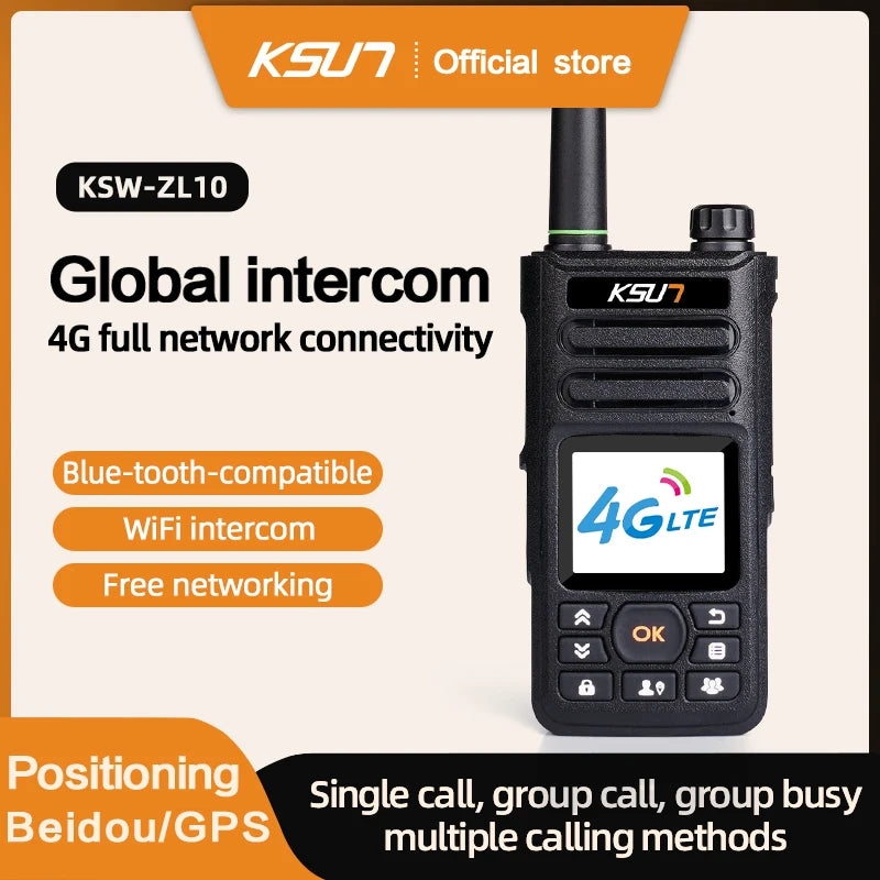 Long Range Walkie Talkie 4g Network  Android Internet Wifi Compatible With ZELLO App 100KM Global POC Radio Station KSUN ZL10