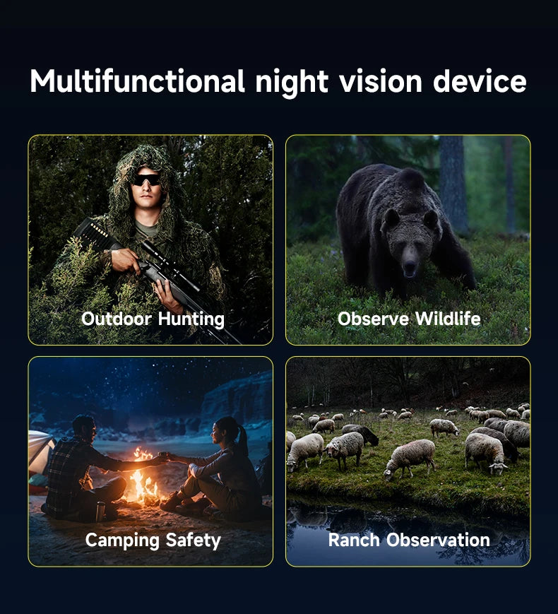 4K HD Night Vision Goggles Binoculars 10X Zoom Infrared 5000mAh Digital Telescope Camera 800M for Outdoor Hunting Camping Tools