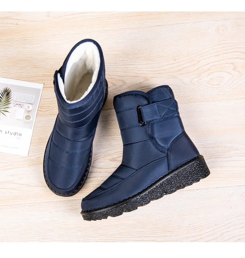 Women Boots 2025 Winter Warm Woman Waterproof Snow Boots Winter Warm Fur Botas Mujer Cotton shoes Black Ankle Boots For Women