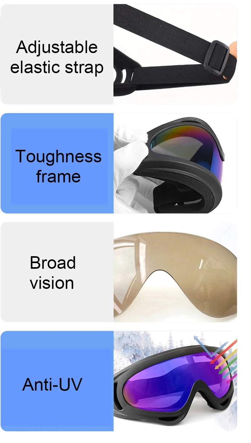 Skiing Goggles Cycling Motorcycle Windproof Goggles  Anti-fog UV400 Snowboard Snow Goggles Winter Outdoor Sport Skiing Eyewear