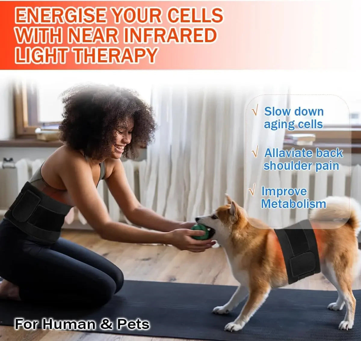 Portable Red Infrared Light Therapy Pad 660nm 850nm LED for Face Body Back Knee Hands Feet - Beauty Heat Relief Device