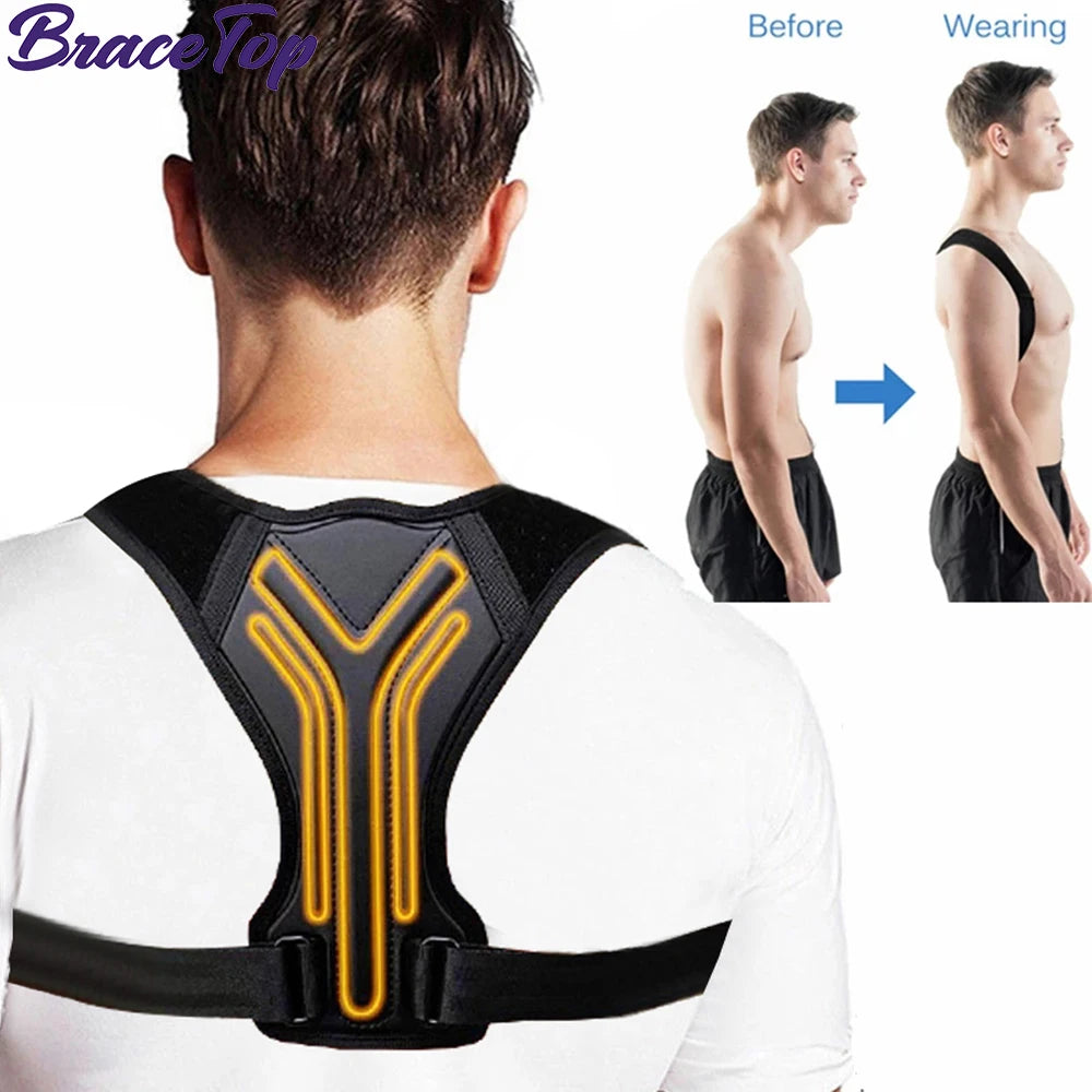 WOMENS Adjustable Back Shoulder Posture Corrector Belt Clavicle Spine Support Reshape Your Body Home Office Sport Upper Back Neck Brace